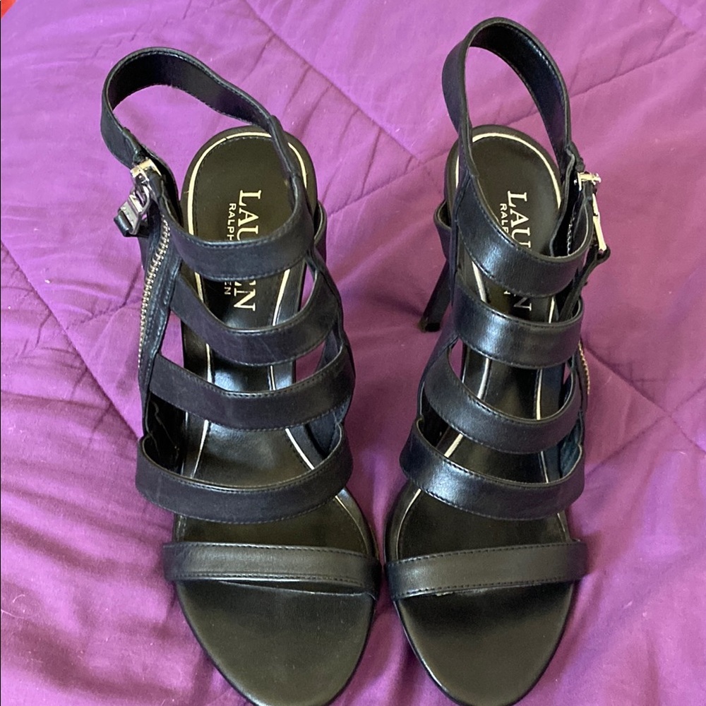 Black Strappy Heeled Sandals